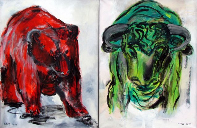 Tierische Börsenampel 2 Tl 2 x100 x 80 cm
